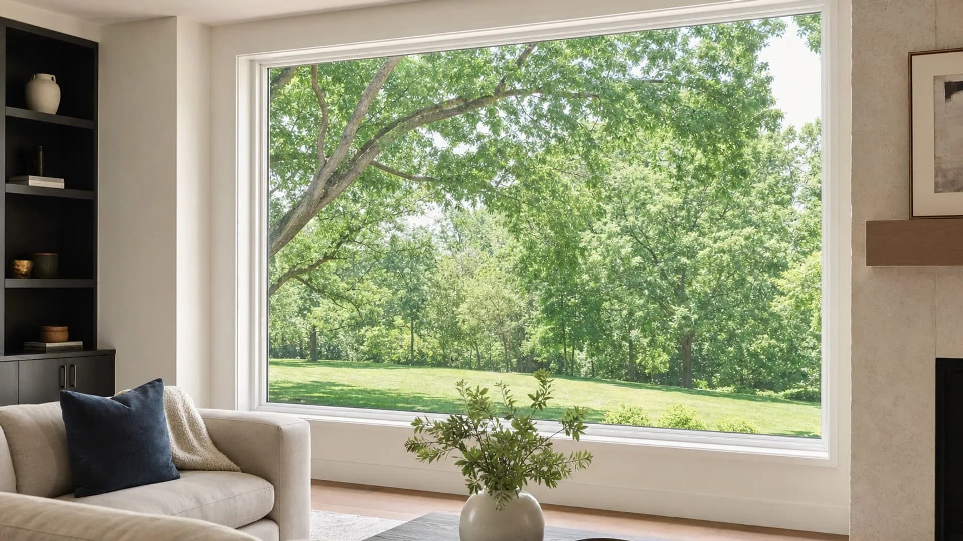A large fixed picture window on a St. Louis home